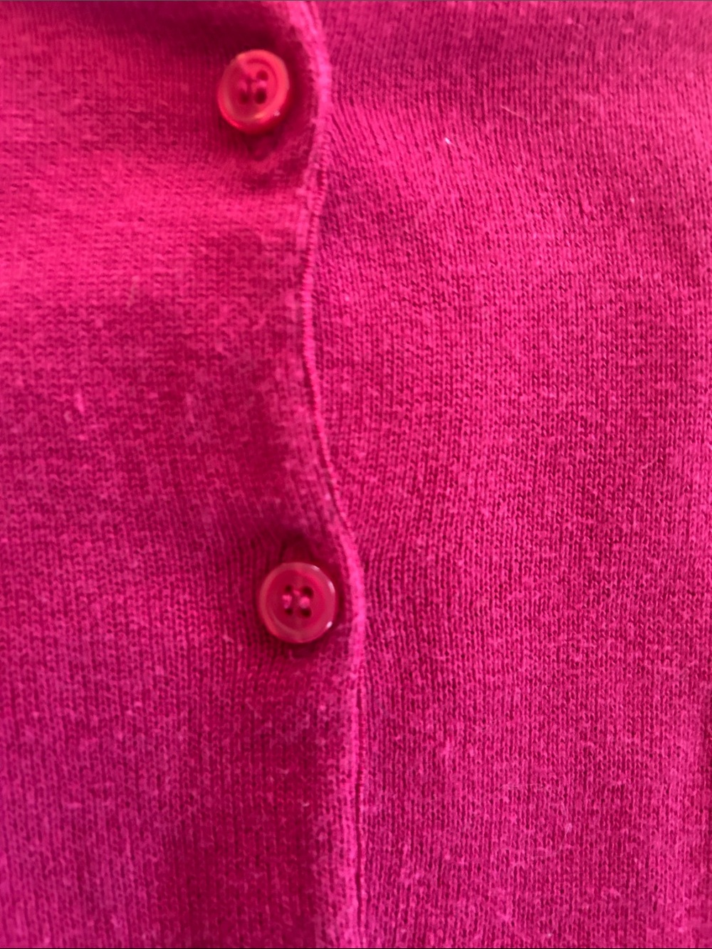 Karen Scott Fuchsia Pink Argyle Button Cardigan with Cream and Orange Diamonds - Picture 4 of 5